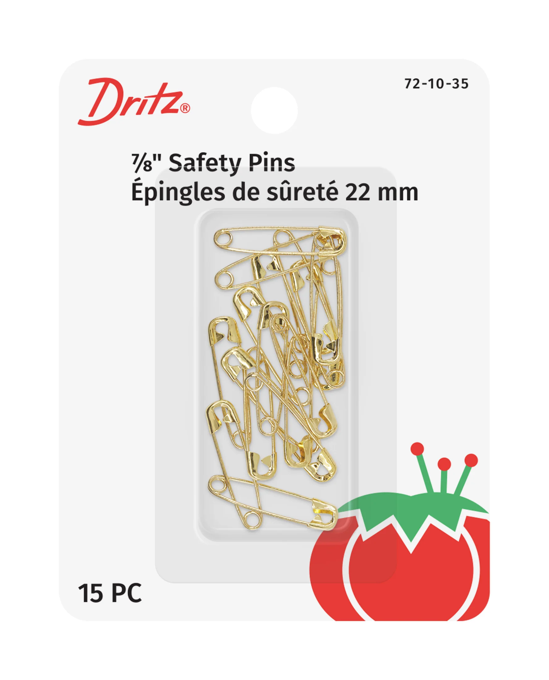 7/8" Safety Pins, 15 pc