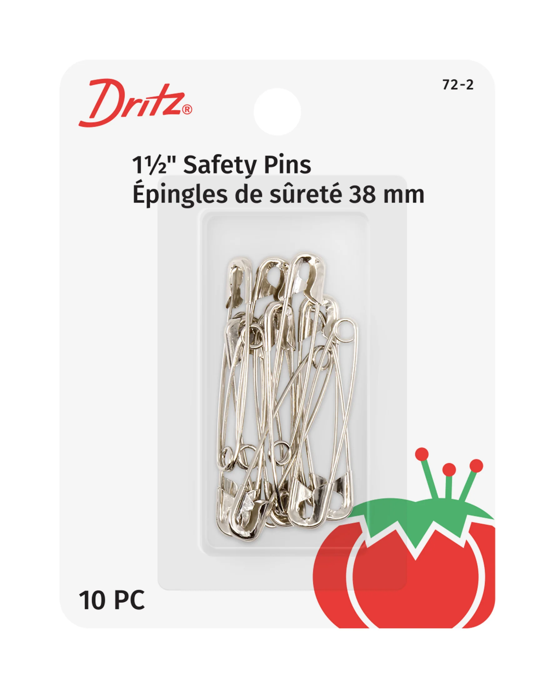 1-1/2" Safety Pins, Nickel
