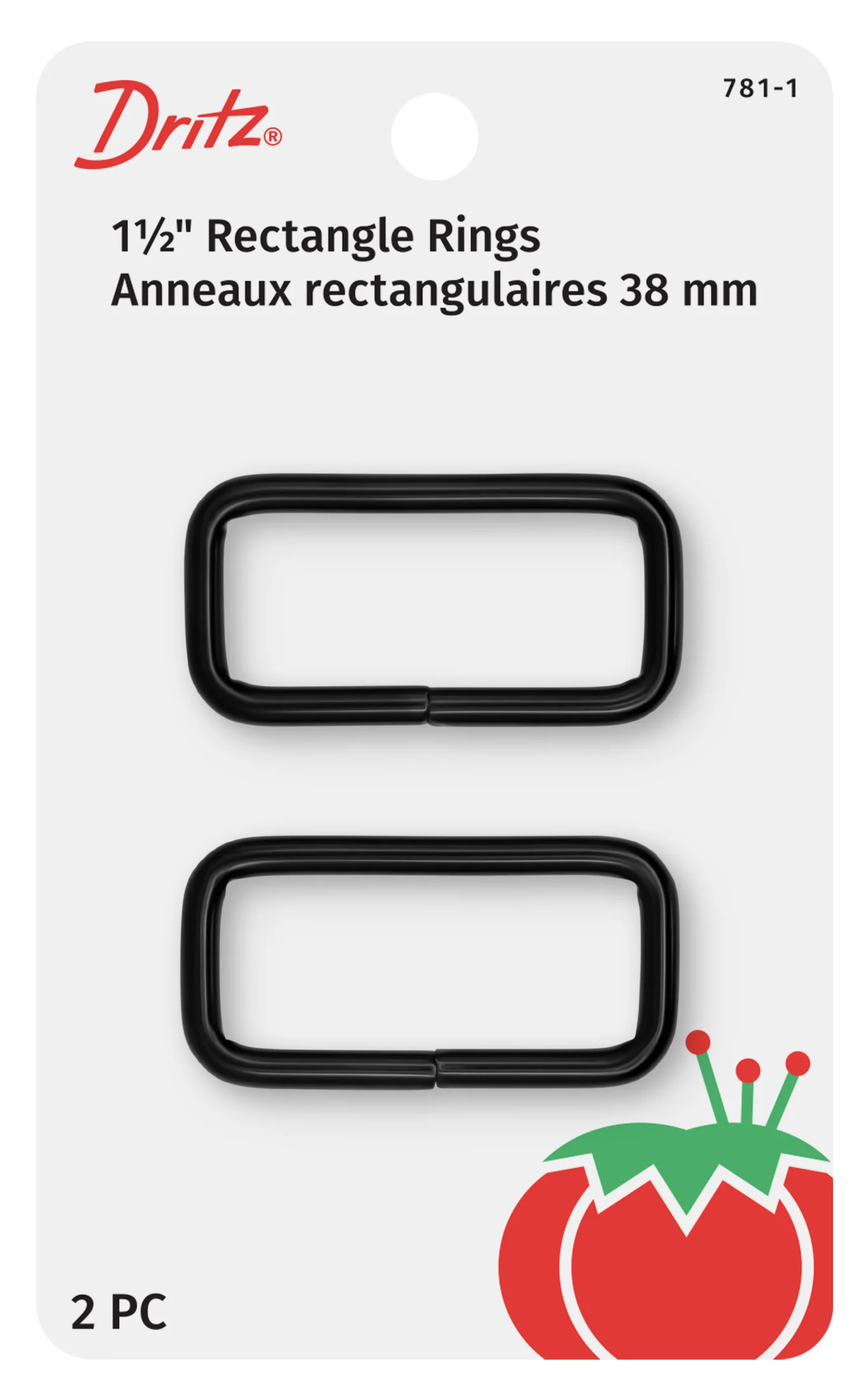 1-1/2" Rectangle Rings, 2 pc
