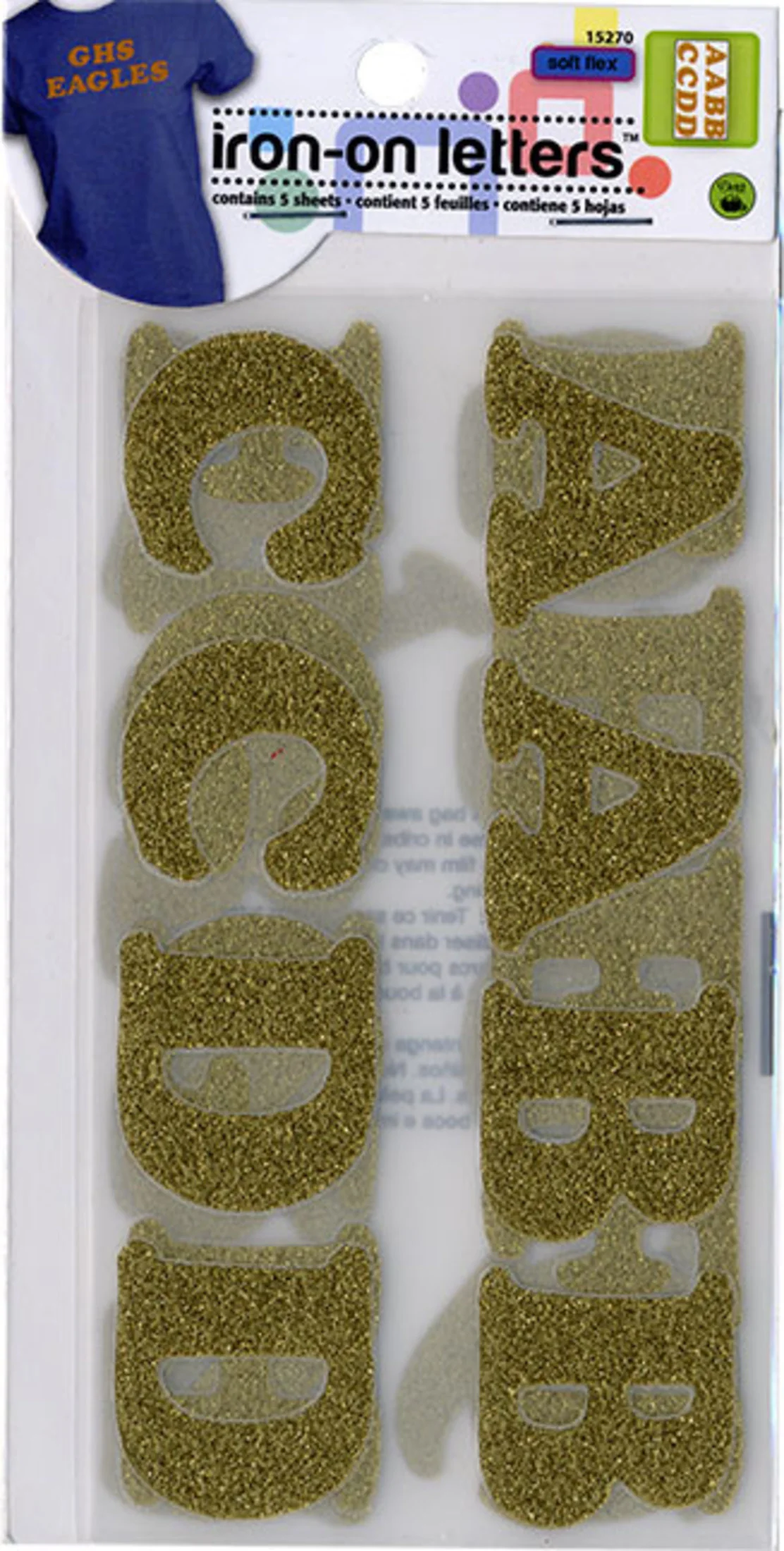 Soft Flex Iron-on Letters, 5 Sheets