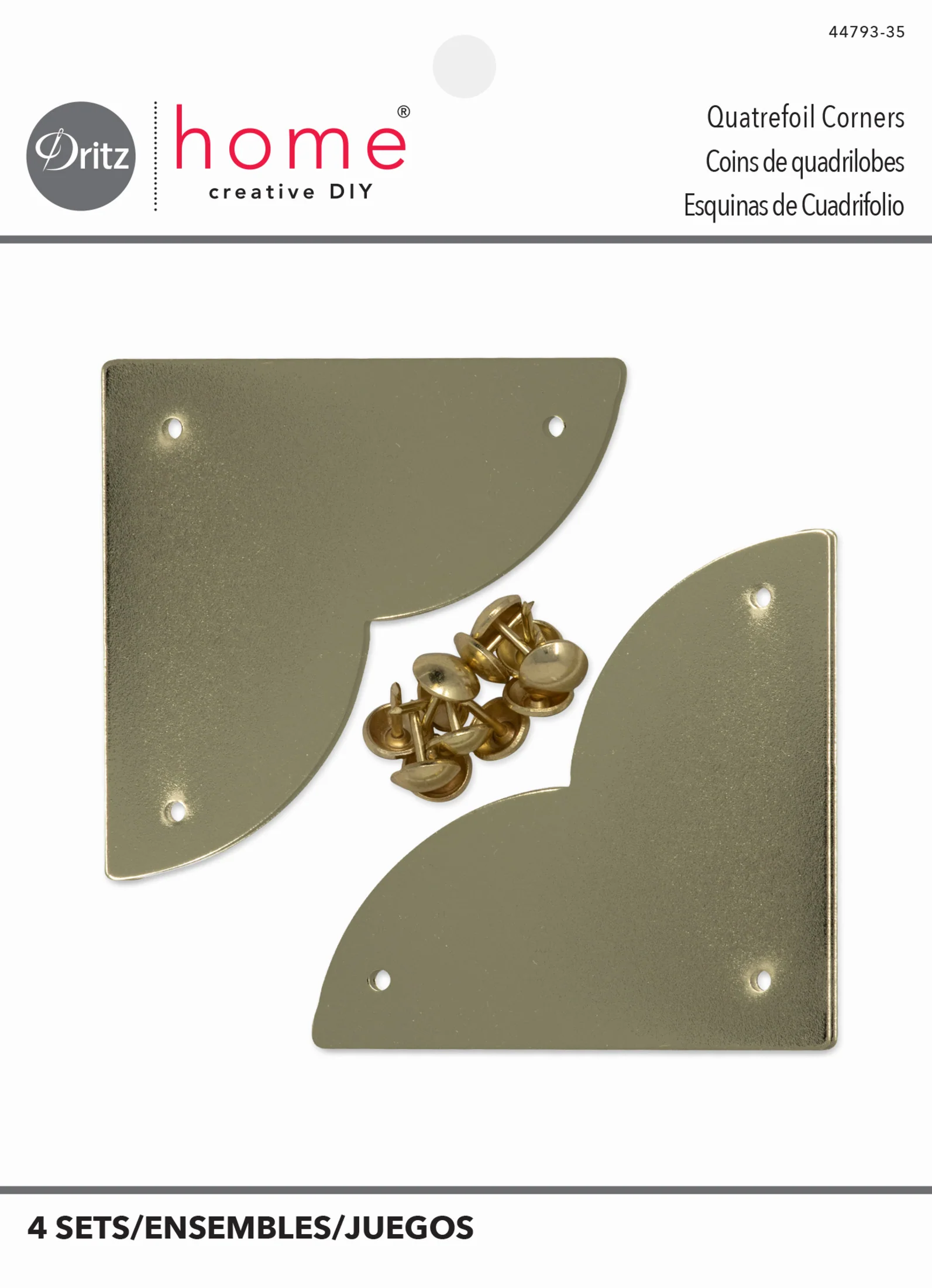 Smooth Quatrefoil Corners, Large, 4 pc