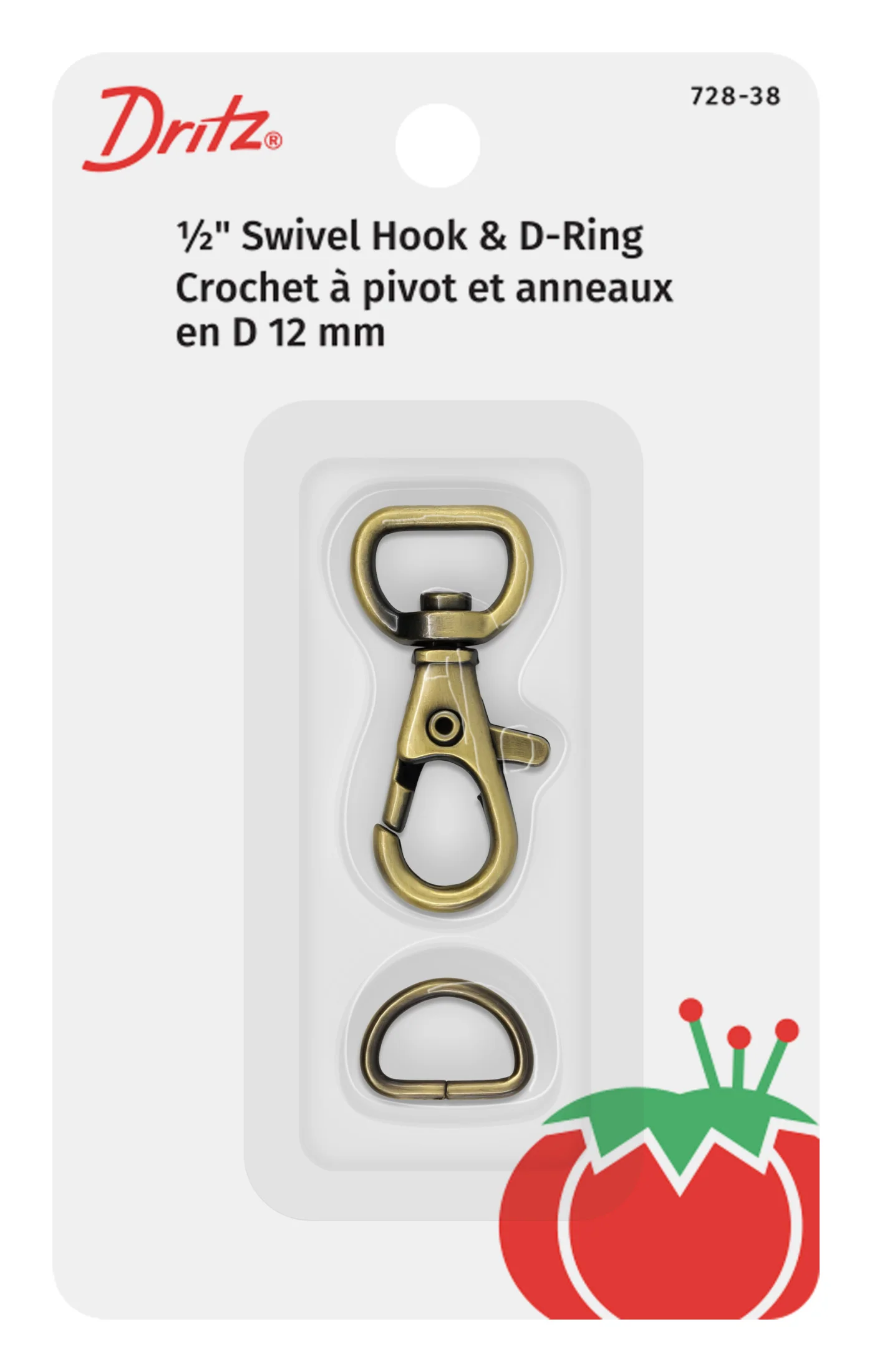 1/2" Small Swivel Hook & D-Ring
