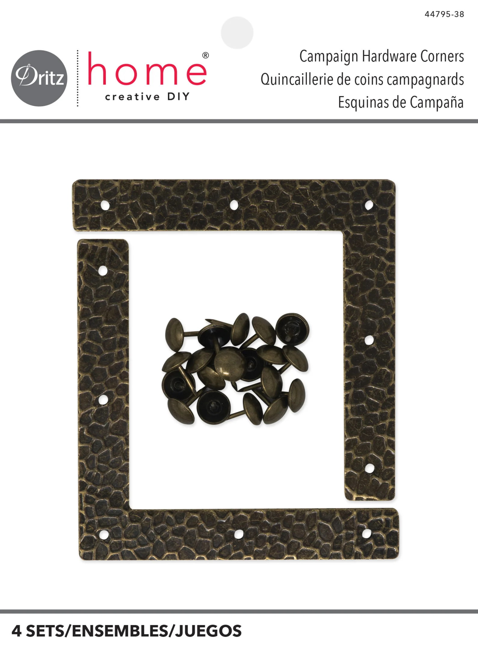Textured Campaign Corners, Large, 4 pc