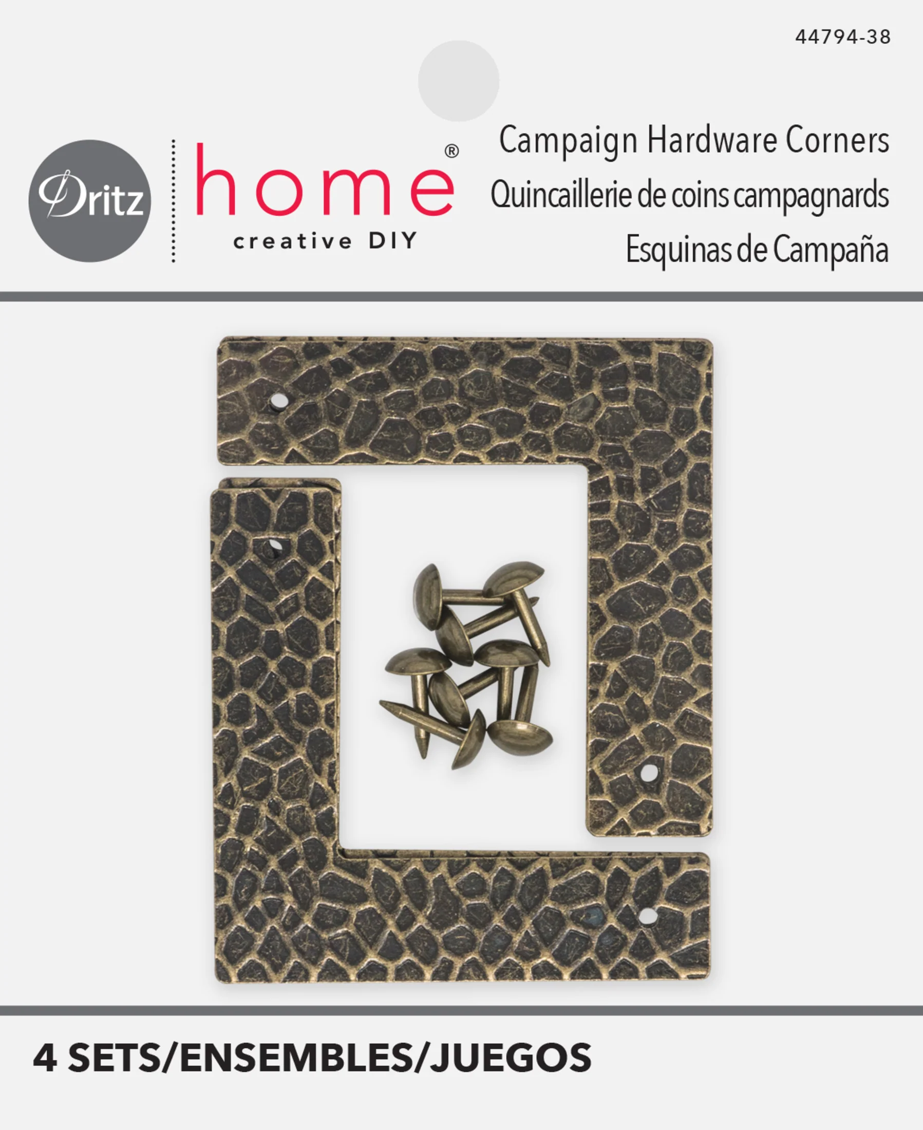 Textured Campaign Corners, Small, 4 pc