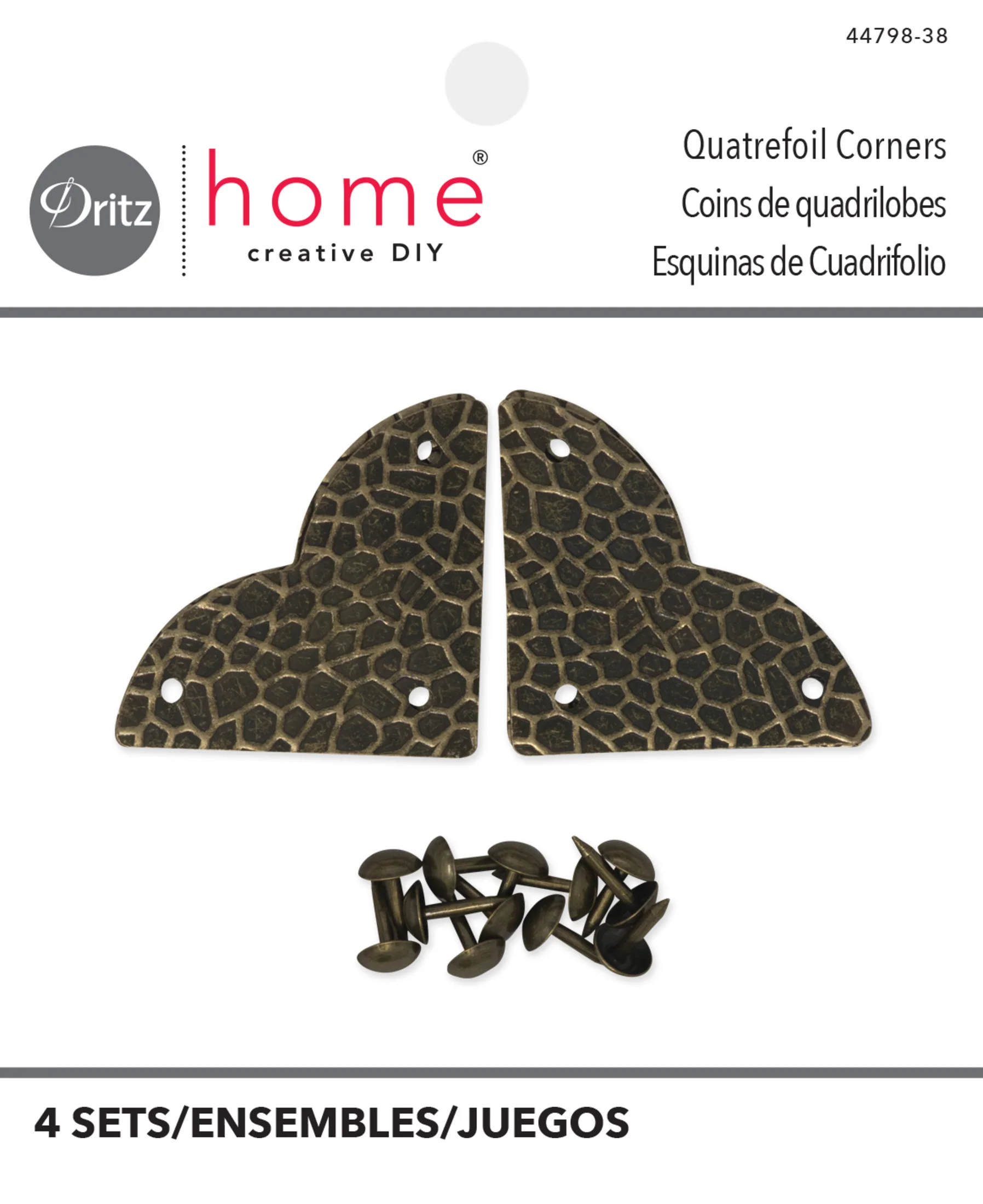 Textured Quatrefoil Corners, Small, 4pc