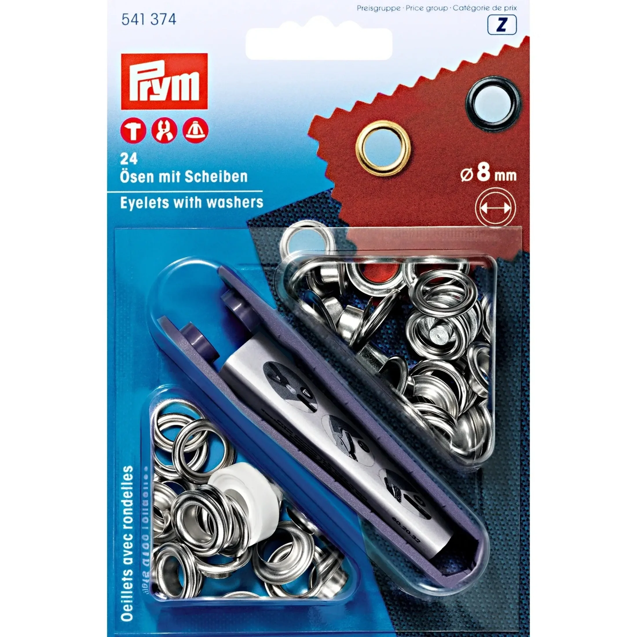 Eyelets With Washers 8 mm, Tool Included
