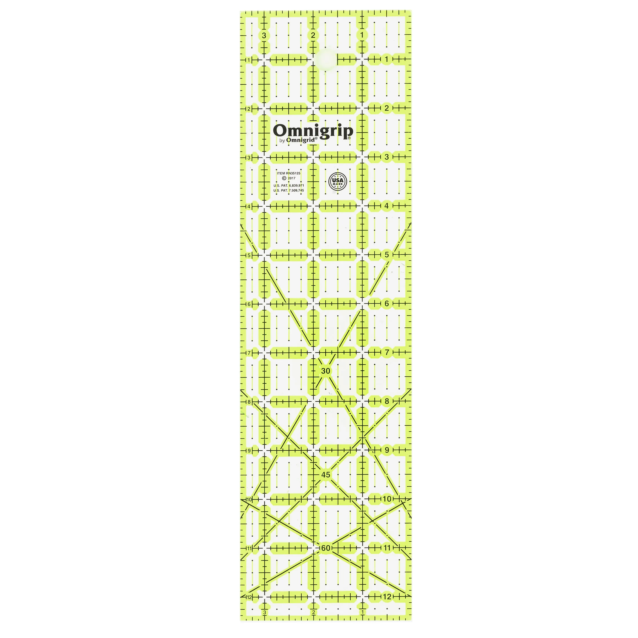Omnigrip Non-Slip Rectangle Ruler, Neon - Image 10