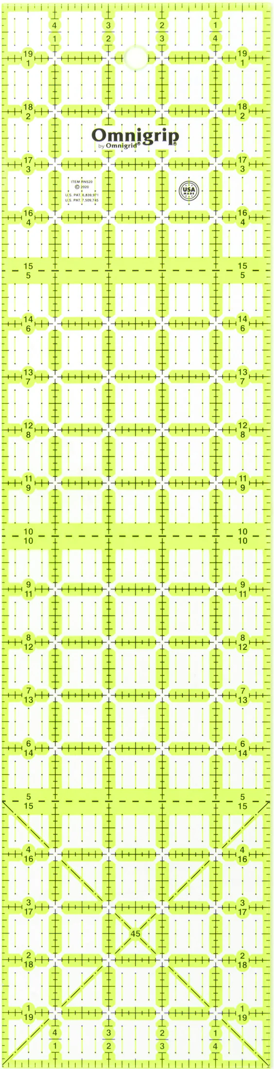 Omnigrip Non-Slip Rectangle Ruler, Neon - Image 15