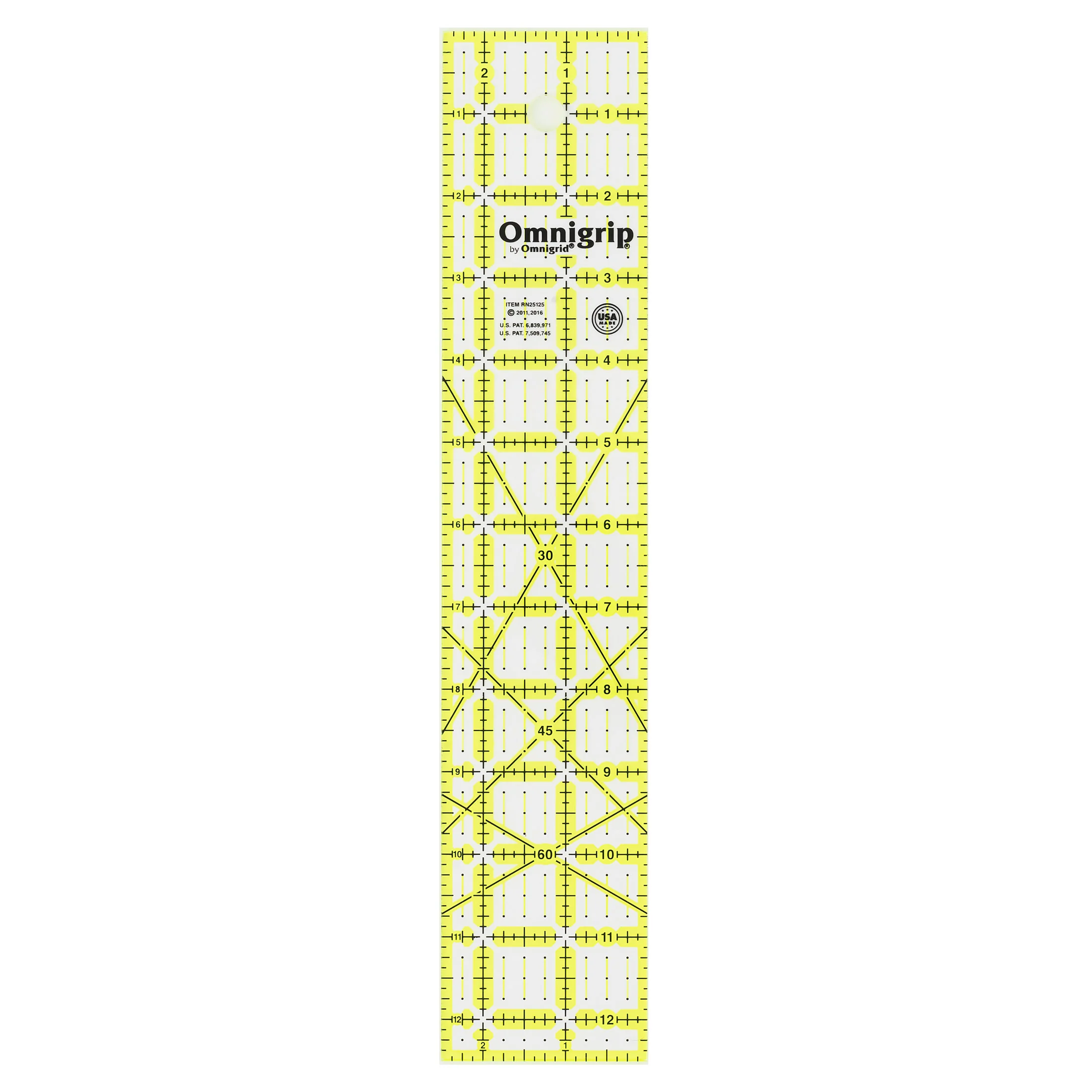 Omnigrip Non-Slip Rectangle Ruler, Neon - Image 3