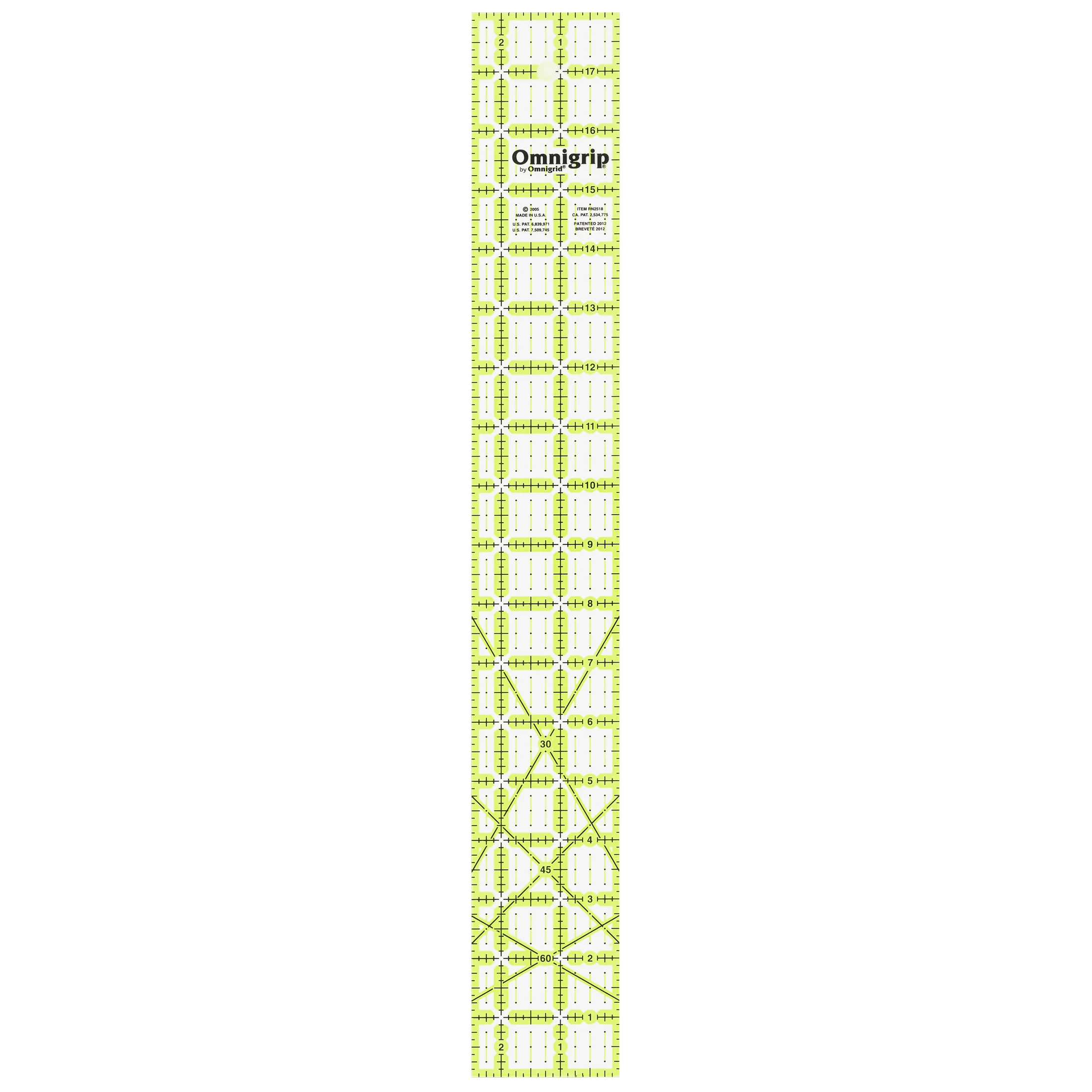 Omnigrip Non-Slip Rectangle Ruler, Neon - Image 5