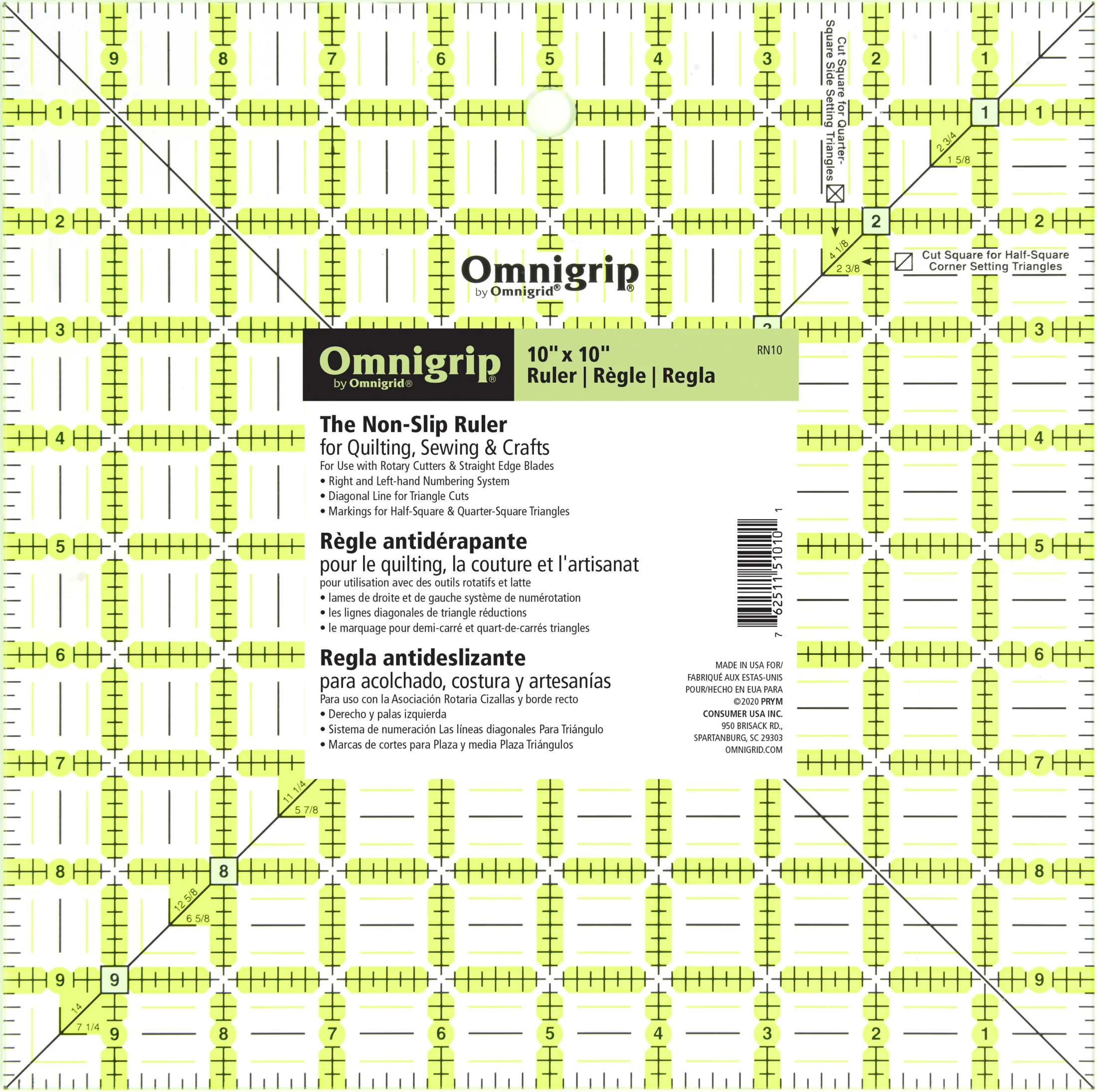 Omnigrip Non-Slip Square Ruler, Neon - Image 14