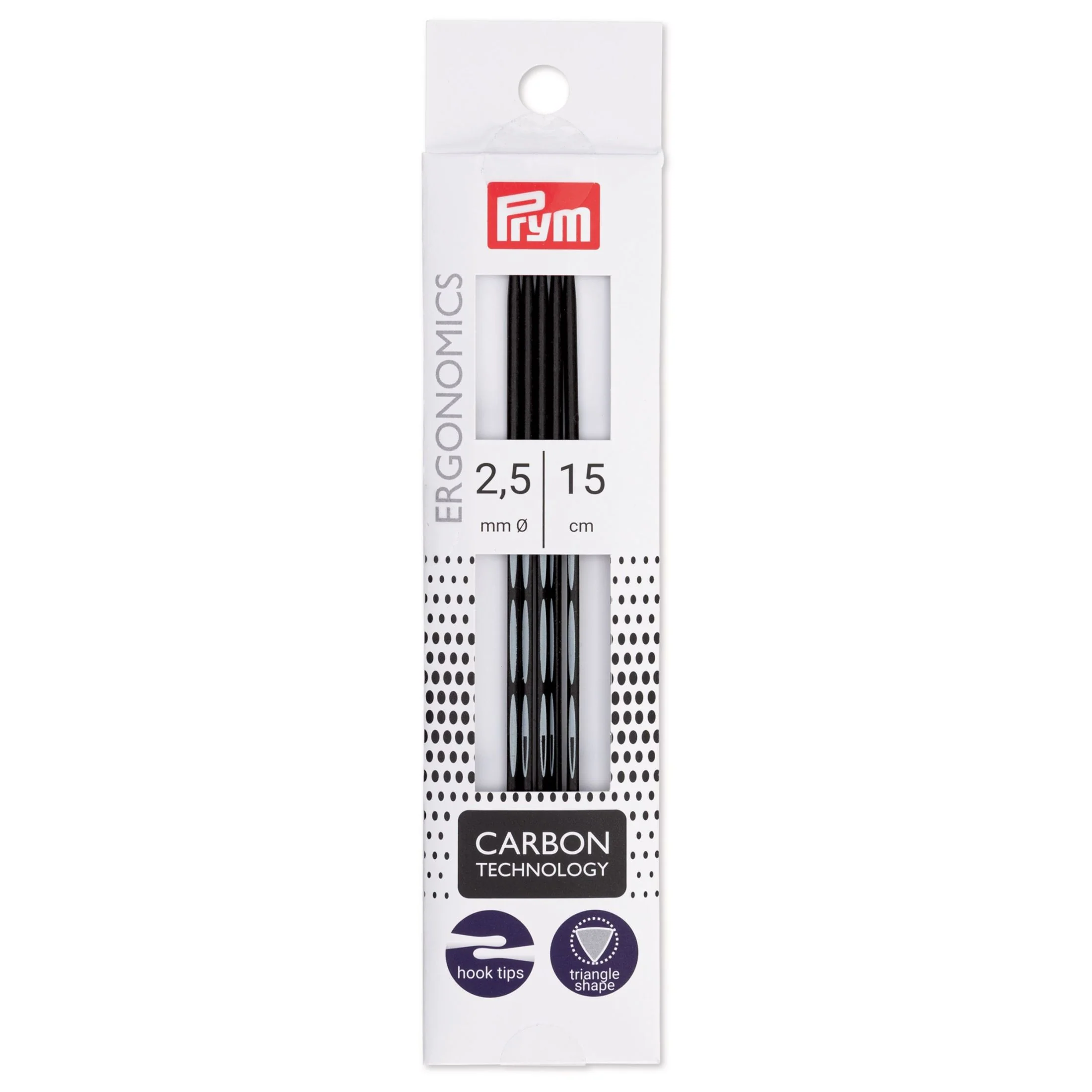 6" Ergonomic Double Point Knitting Needles, Carbon - Image 2