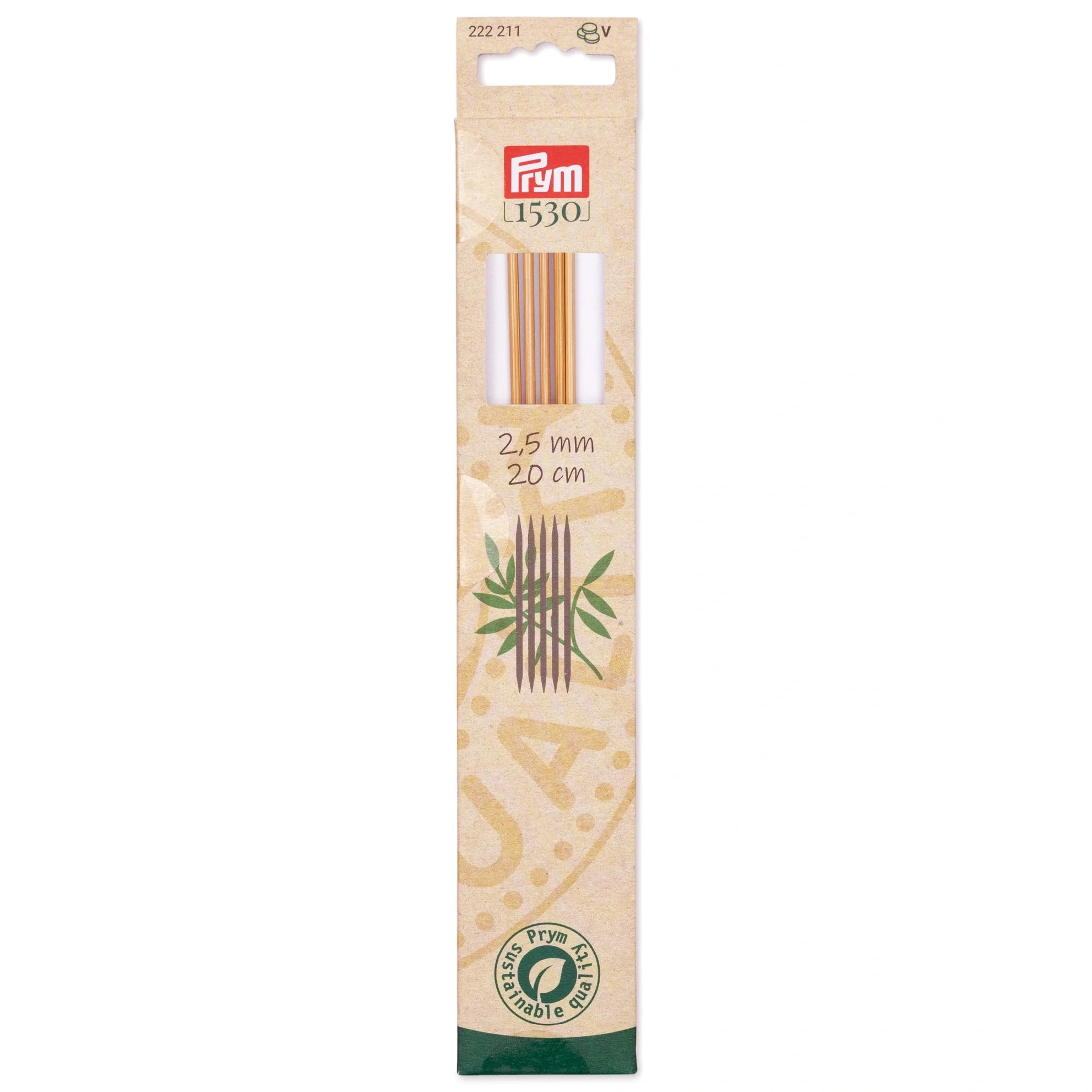 8" Double Point Knitting Needles, Bamboo - Image 5