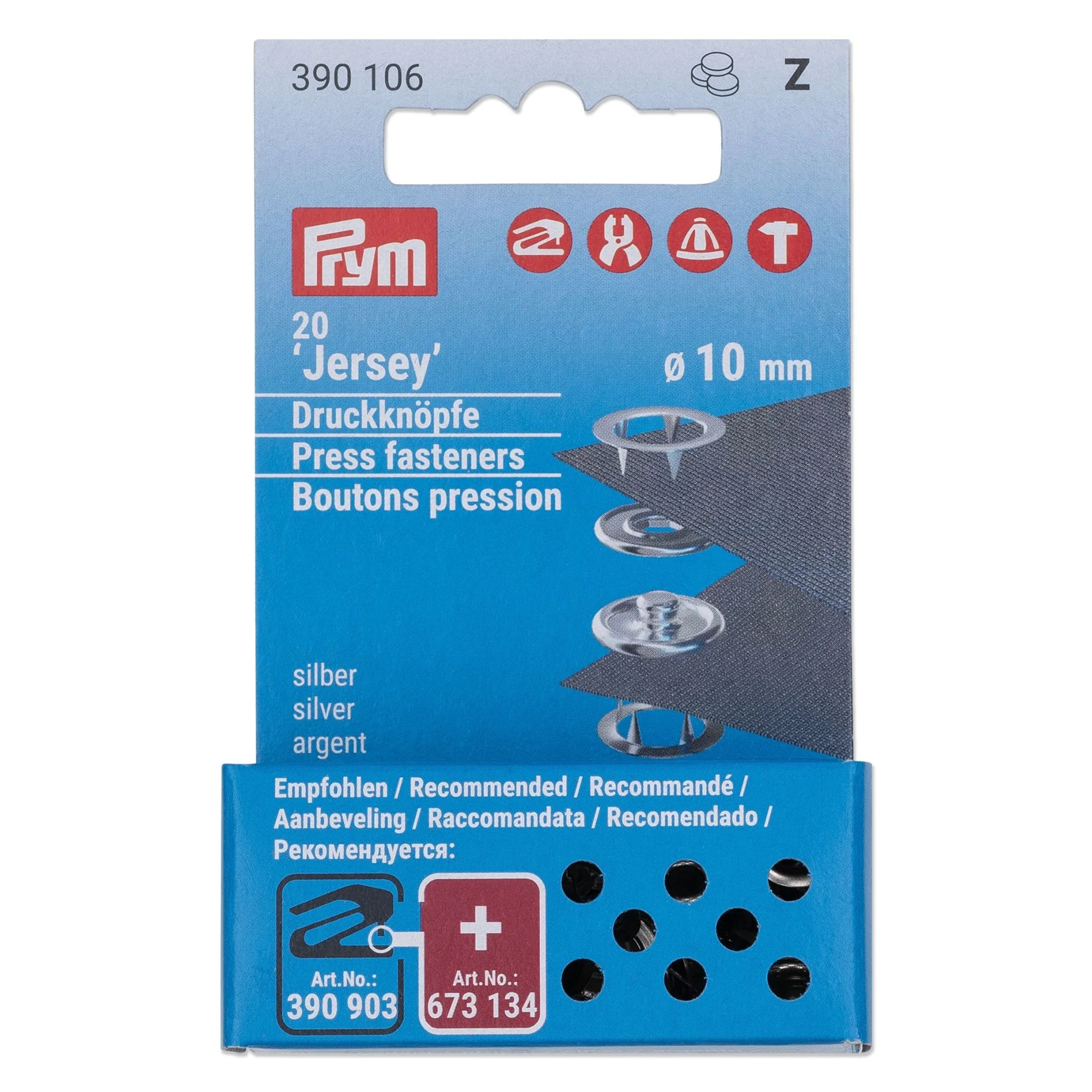 Non-sew snap fasteners "Jersey" 10 mm