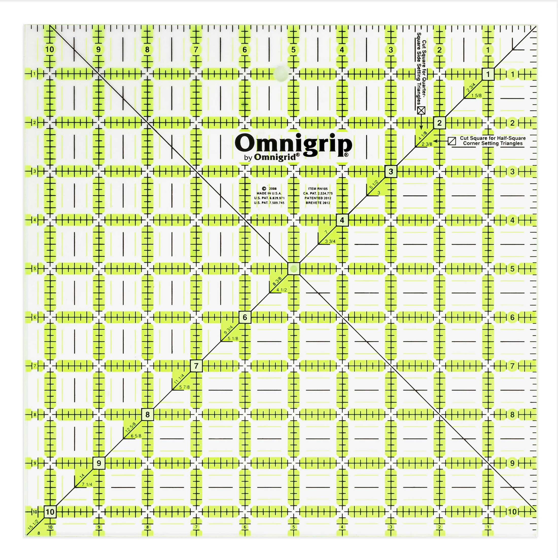 Omnigrip Non-Slip Square Ruler, Neon - Image 15