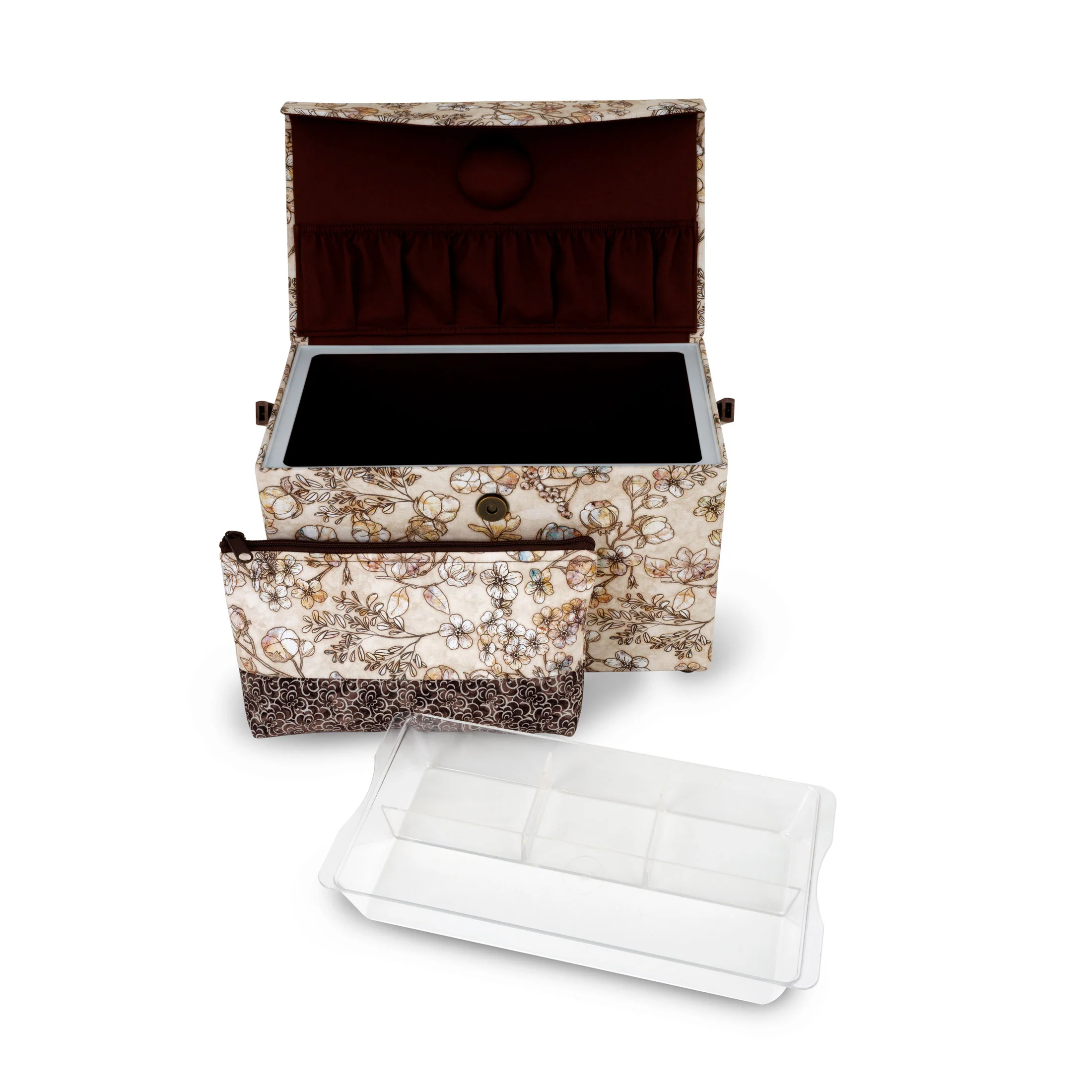 Rectangular Sewing Basket with Zippered Case, Medium - Image 4